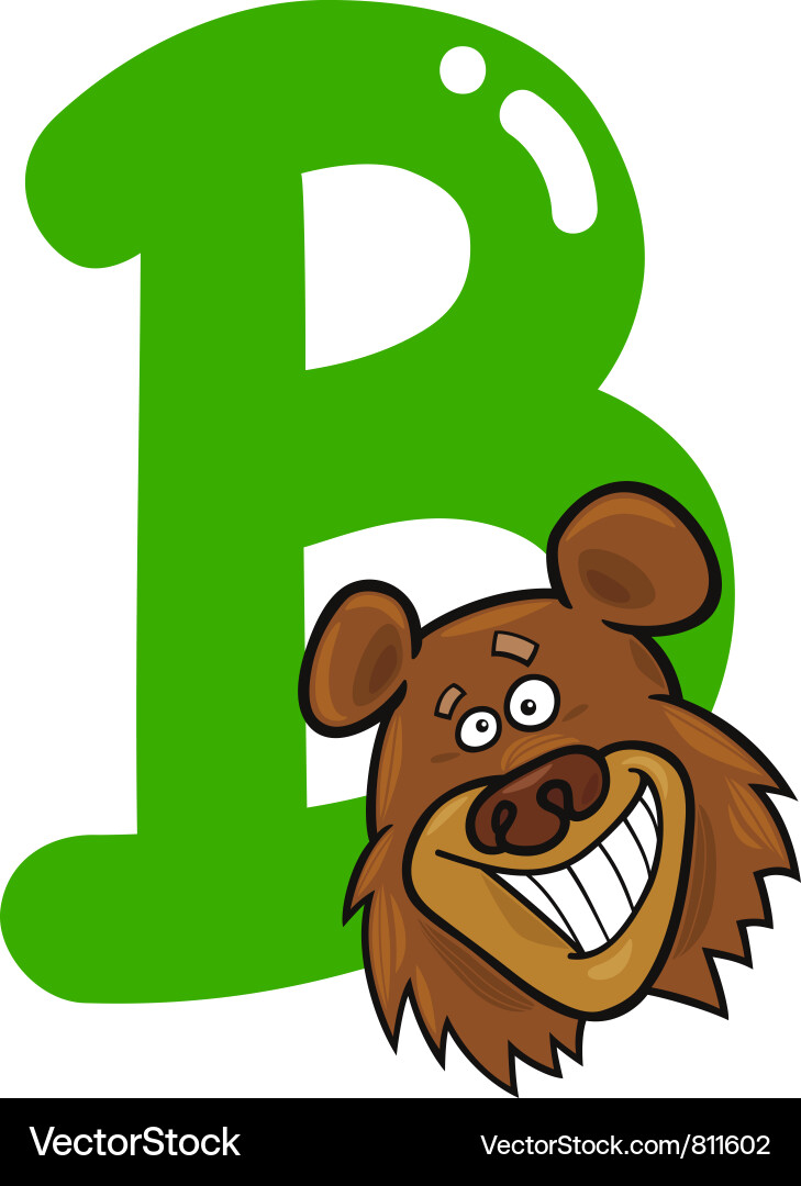 B for bear Royalty Free Vector Image - VectorStock