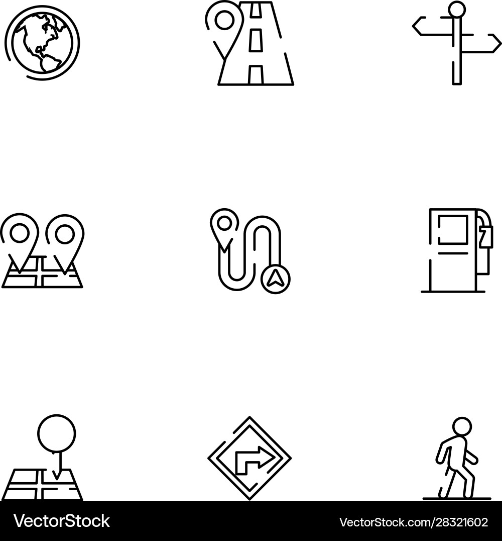 Bundle maps and navigation icons vector image