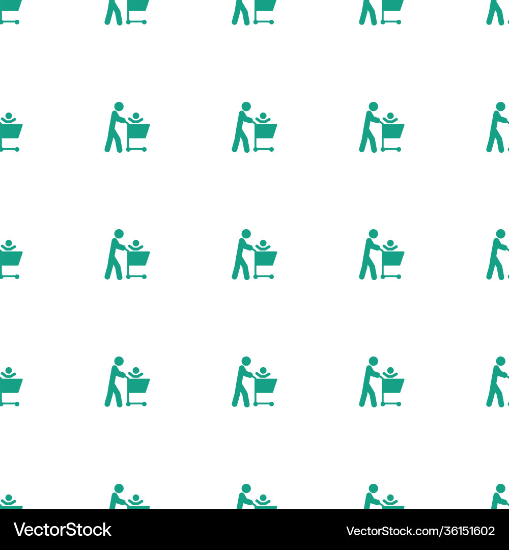 Father with not in shopping cart icon pattern Vector Image