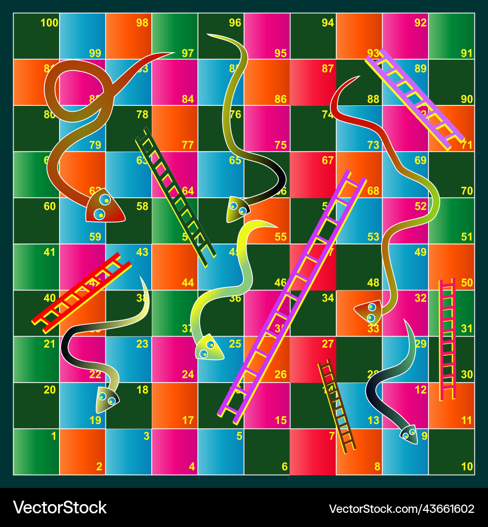 Frame of board game funny snake games Frame of board game funny snake games vector image