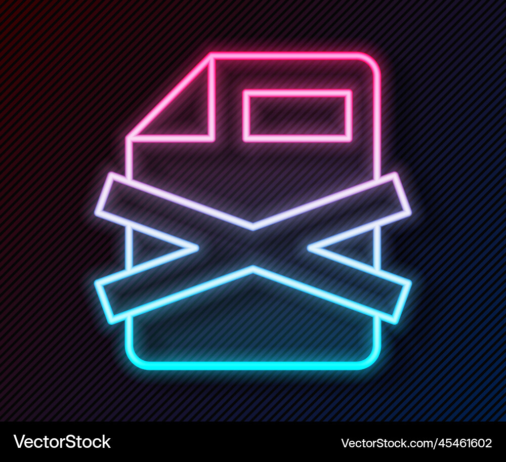 Glowing neon line delete file document icon Glowing neon line delete file document icon Vector Image