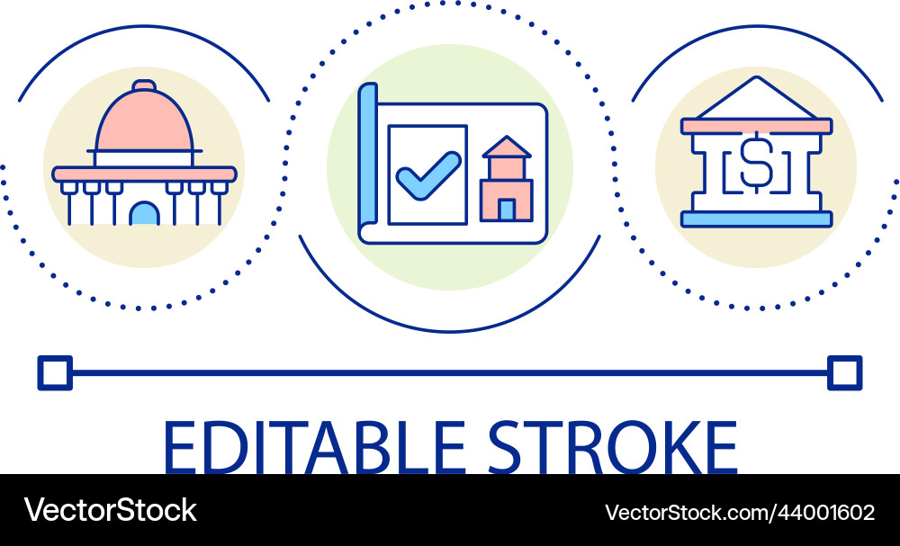 Government construction program loop concept icon Vector Image