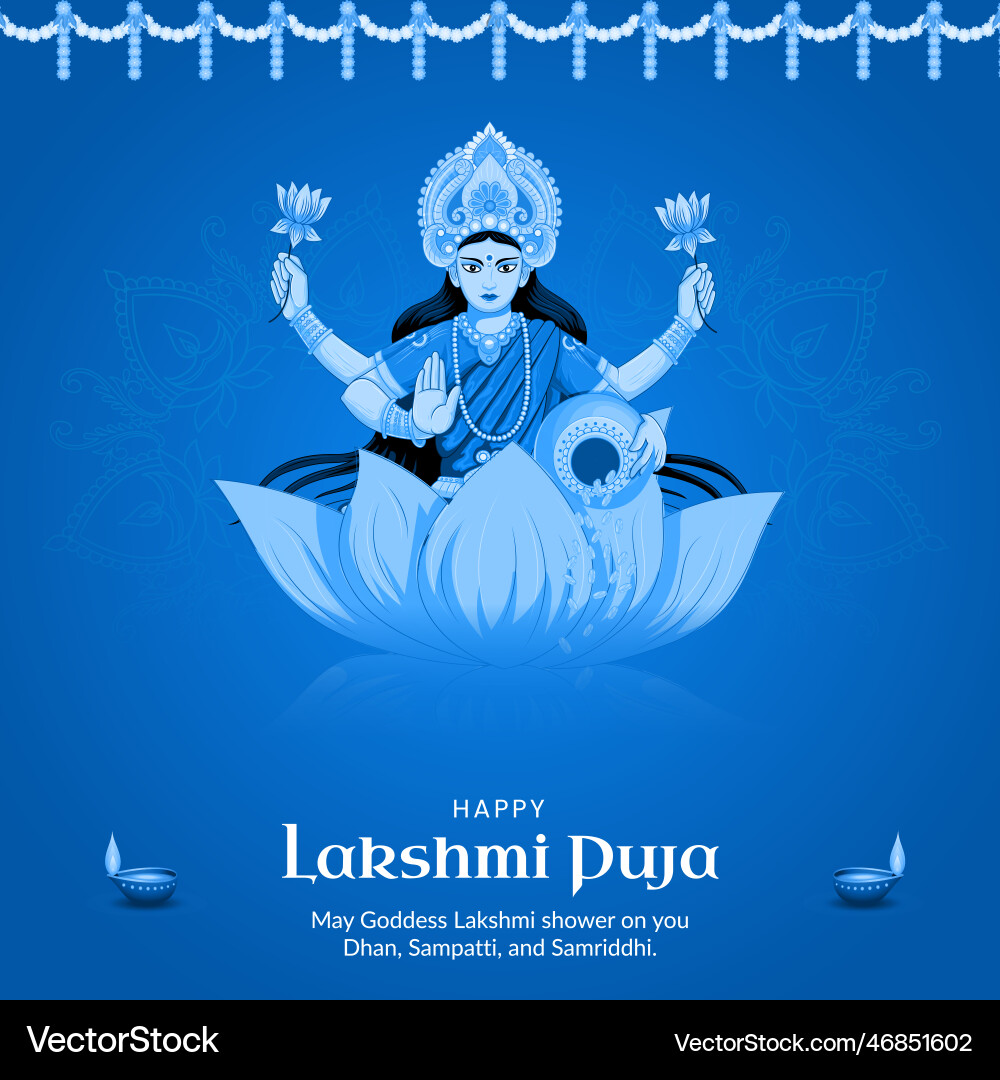 Happy lakshmi puja banner design template vector image