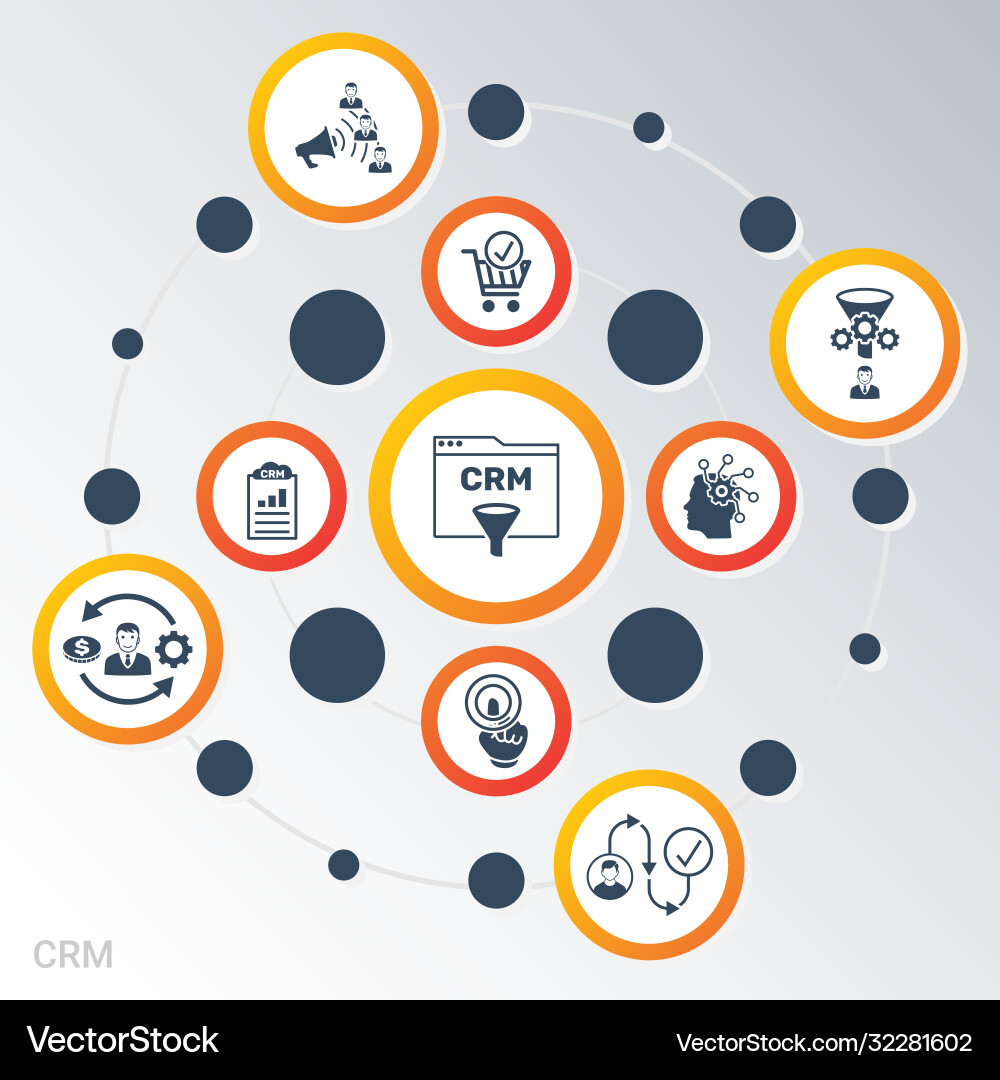 Infographic template crm data visualization Vector Image