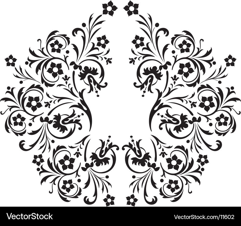 Intricate Floral Scroll Pattern Vector Image