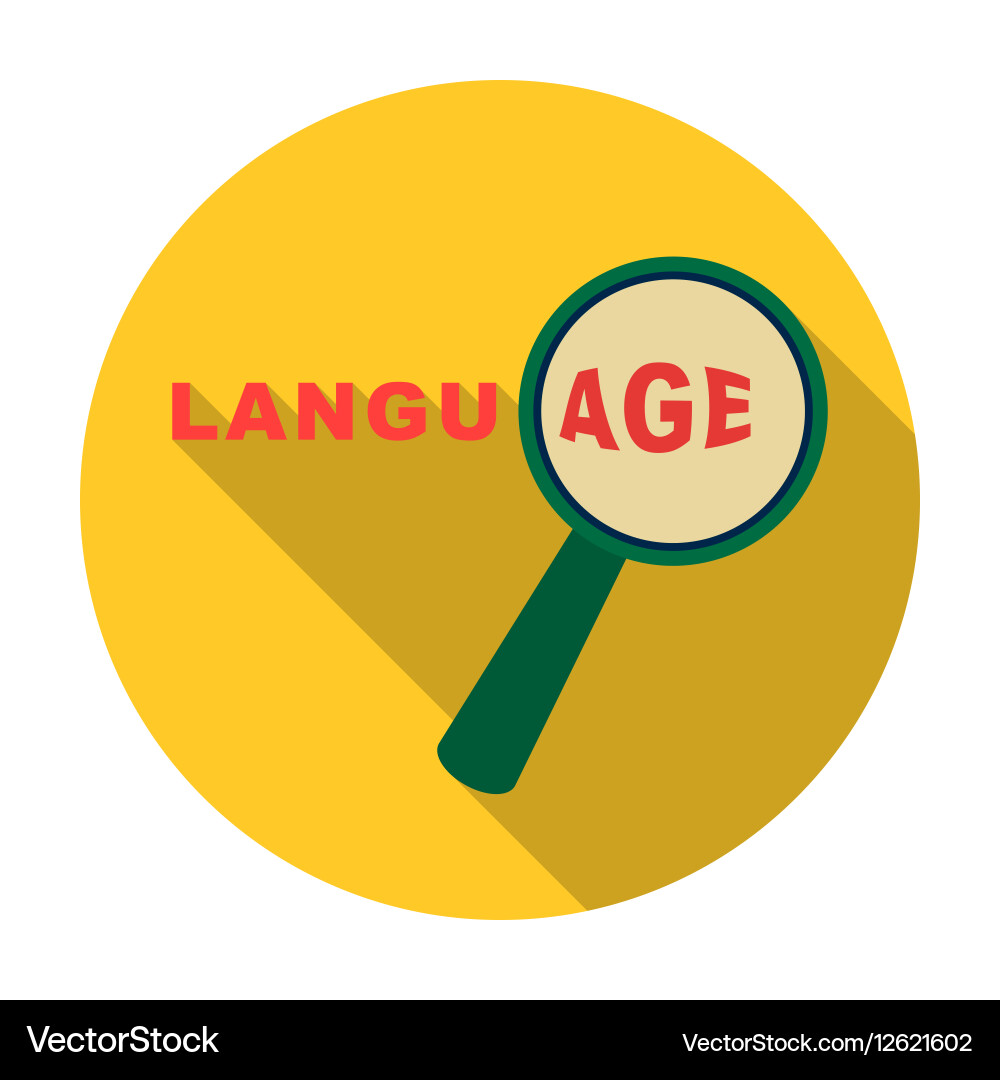Learning foreign language icon in flat style vector image