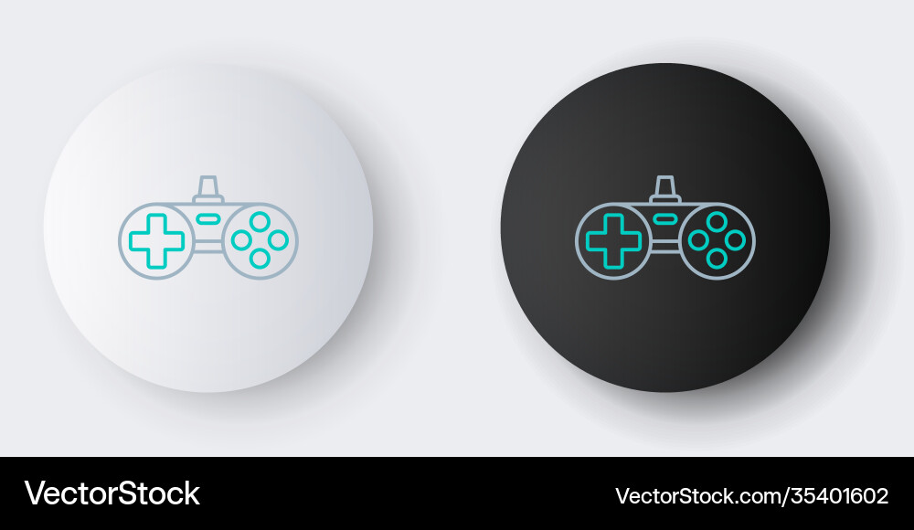 Line gamepad icon isolated on grey background Vector Image