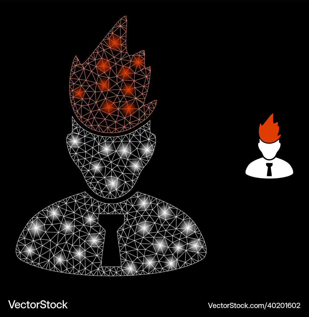 Mesh web flamed manager with glowing Mesh web flamed manager with glowing vector image