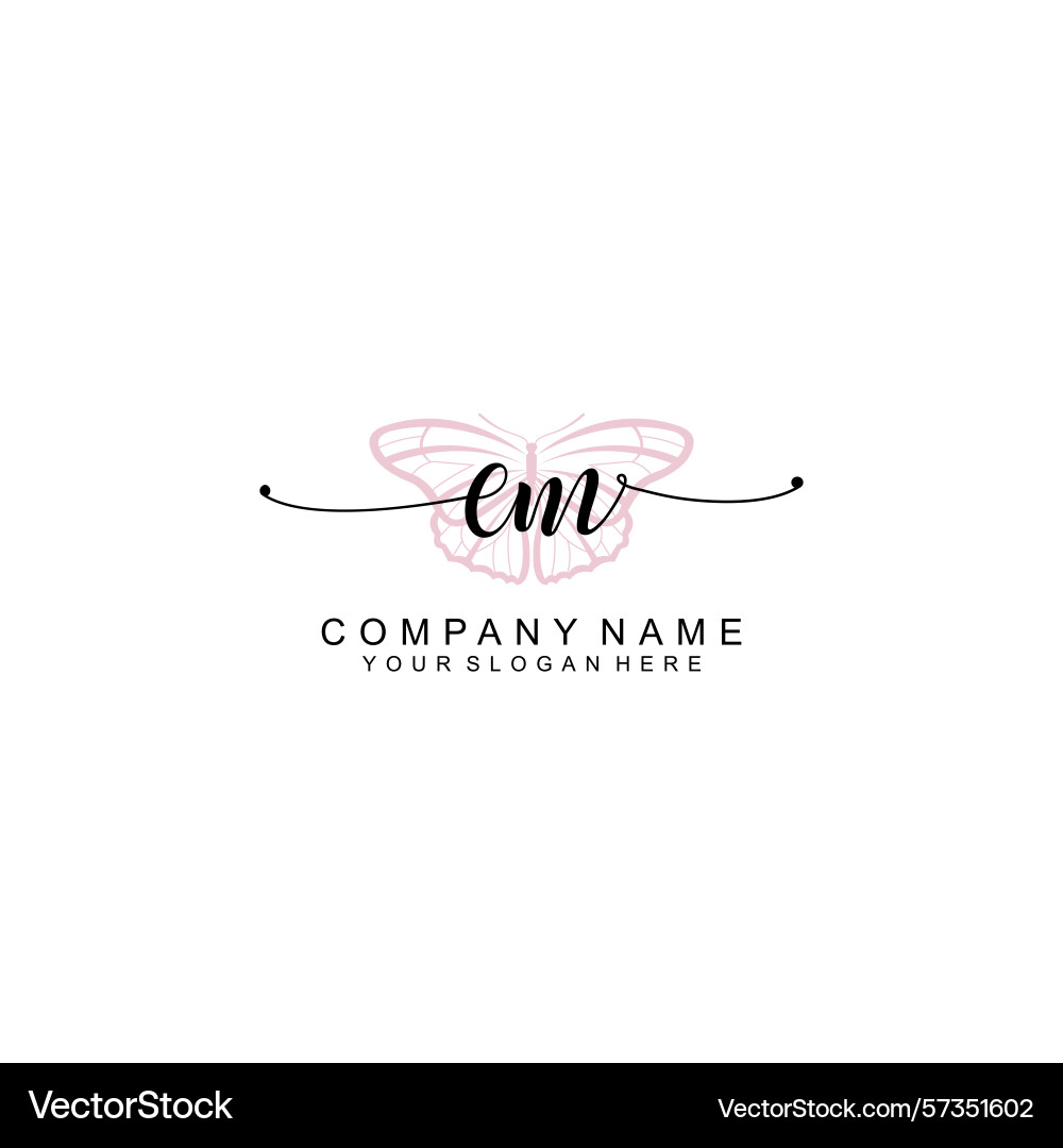 Minimalist handwritten em initial logos with soft Minimalist handwritten em initial logos with soft Vector Image