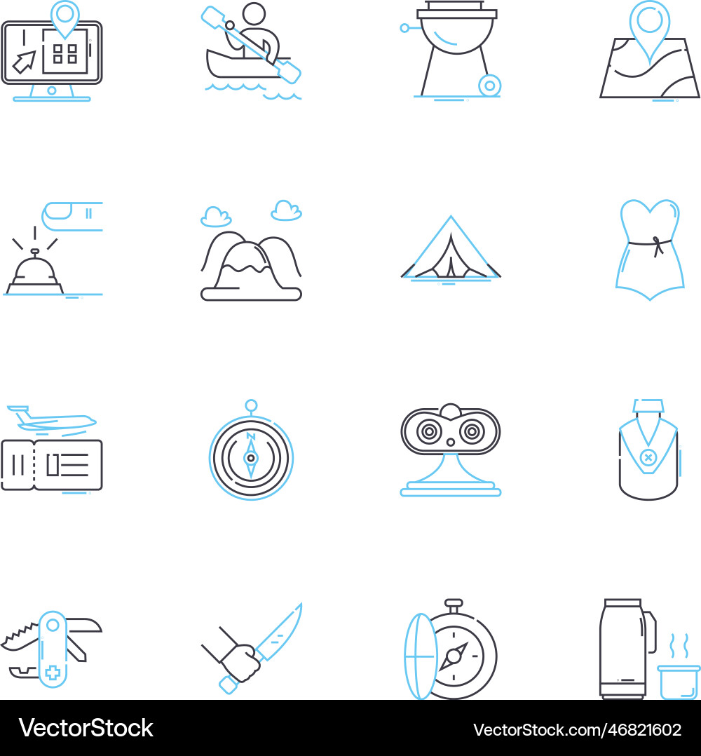 Mobile applications linear icons set interface Mobile applications linear icons set interface vector image
