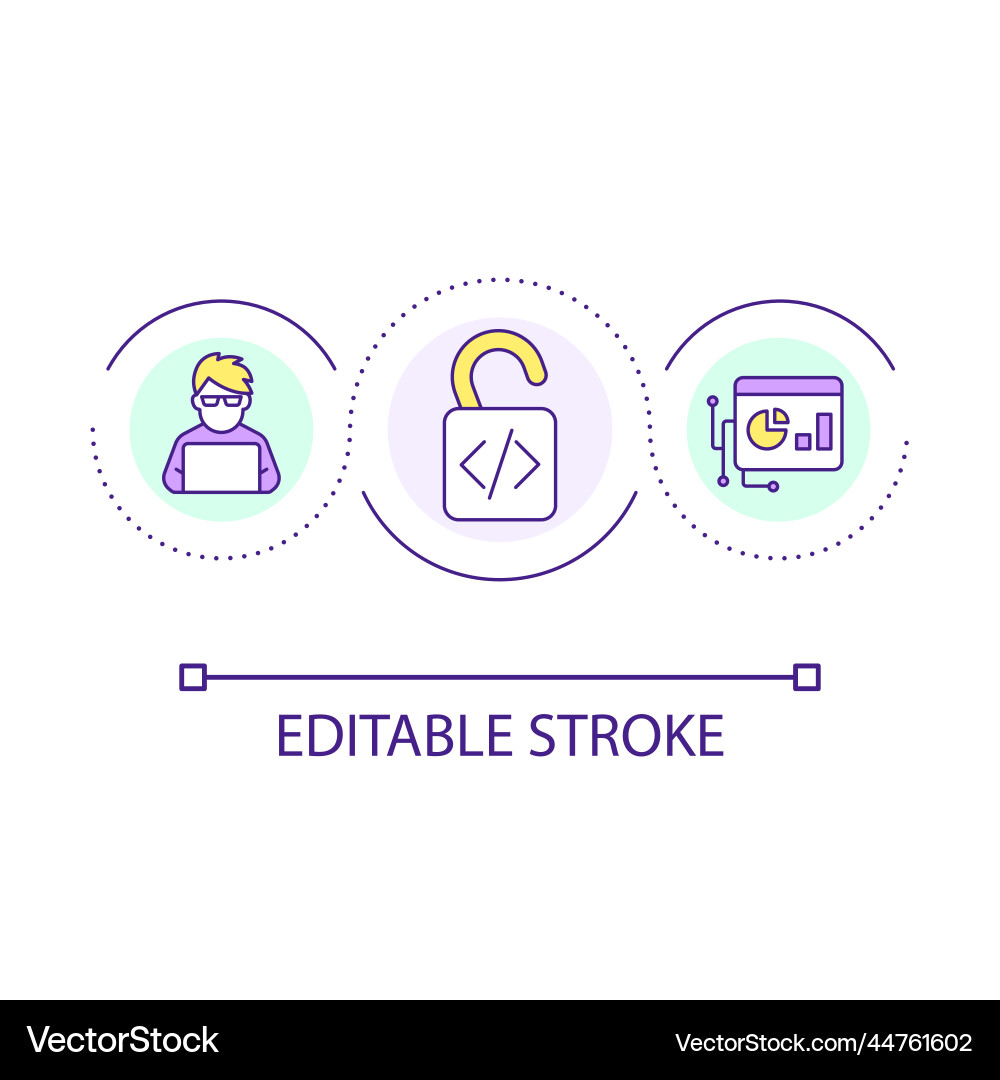 Open source software loop concept icon Open source software loop concept icon vector image