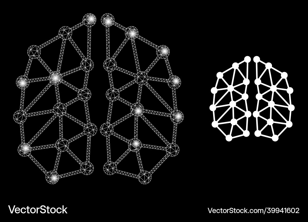 Polygonal network mesh artificial intelligence Polygonal network mesh artificial intelligence vector image