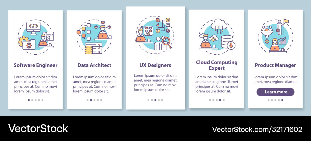 Professional programmer onboarding mobile app Professional programmer onboarding mobile app vector image