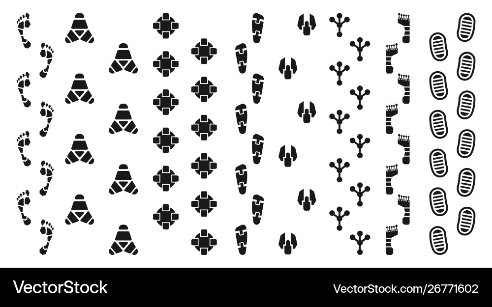 Robot Footprints and Tracks vector image