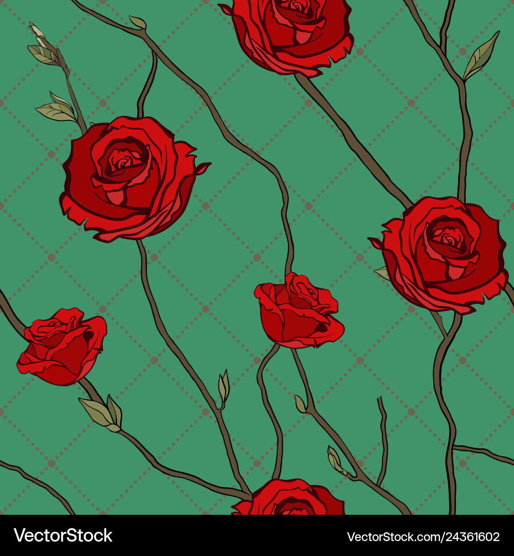Rose Twig Pattern Vector Image