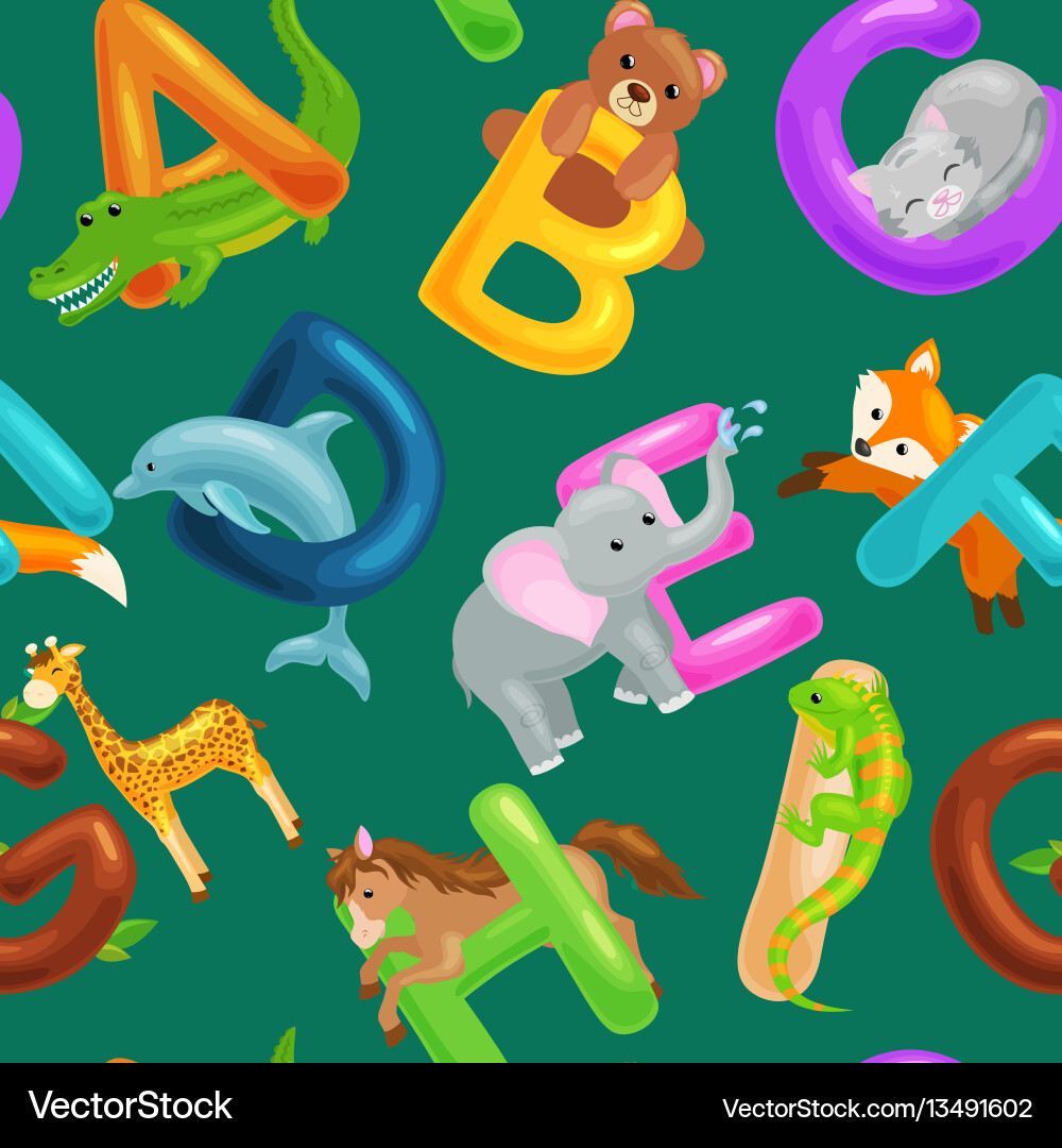 Satz von Tieren Alphabet für Kinder Fischbuchstaben Satz von Tieren Alphabet für Kinder Fischbuchstaben vektorbild