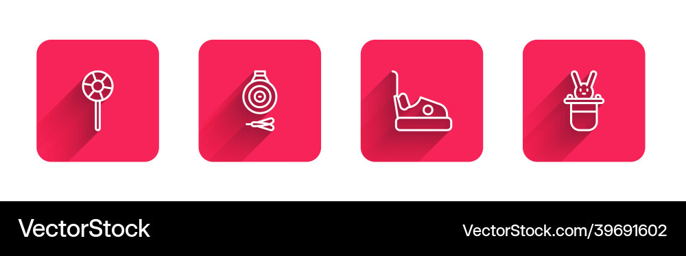 Set line lollipop classic dart board and arrow vector image