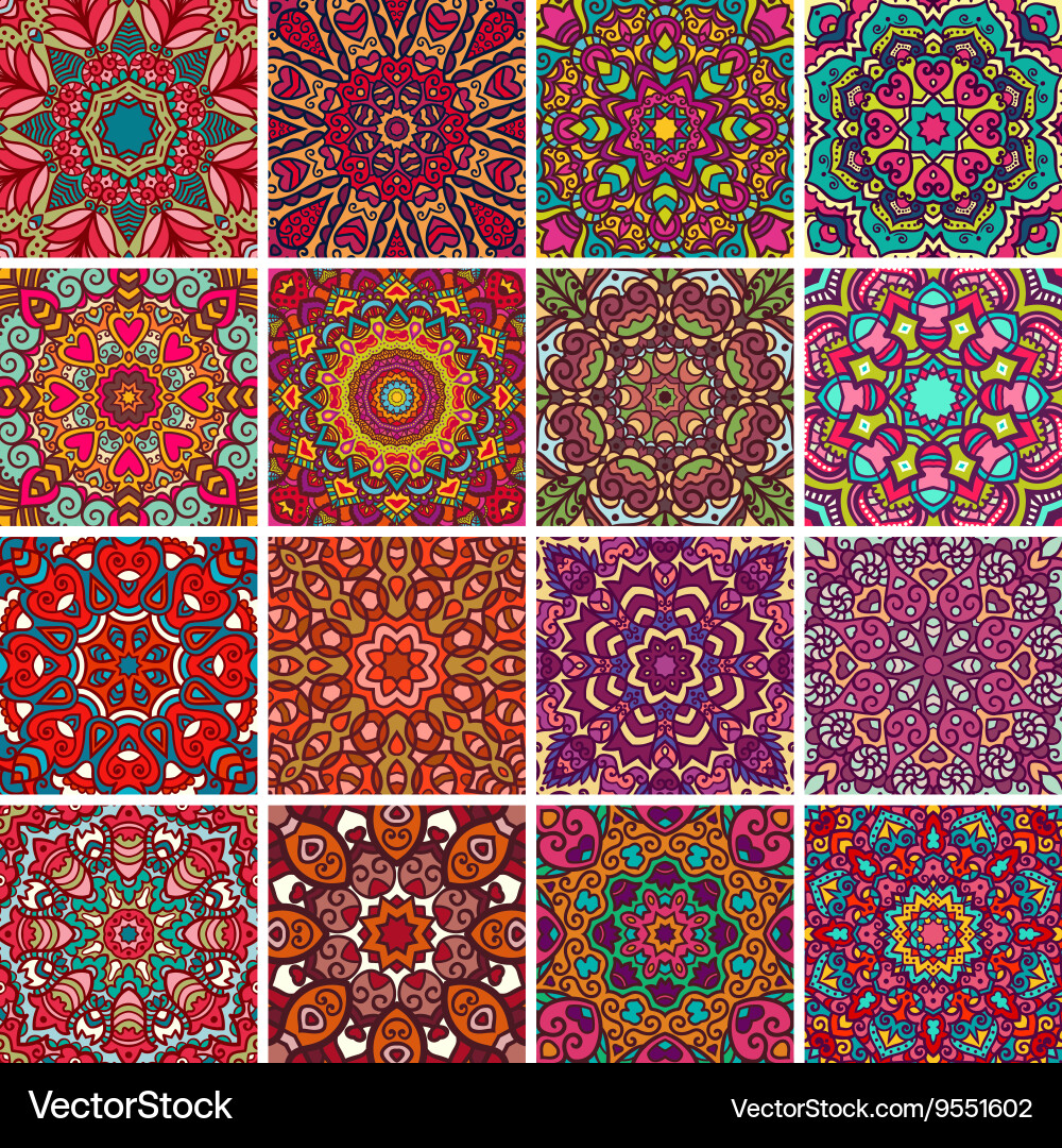 Set of ethnic patterns vector image