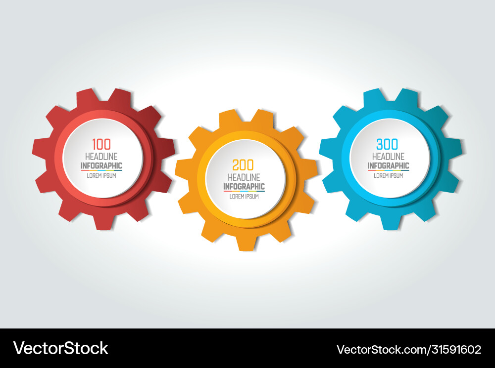 Three elements chart scheme diagram 3 infographic Vector Image