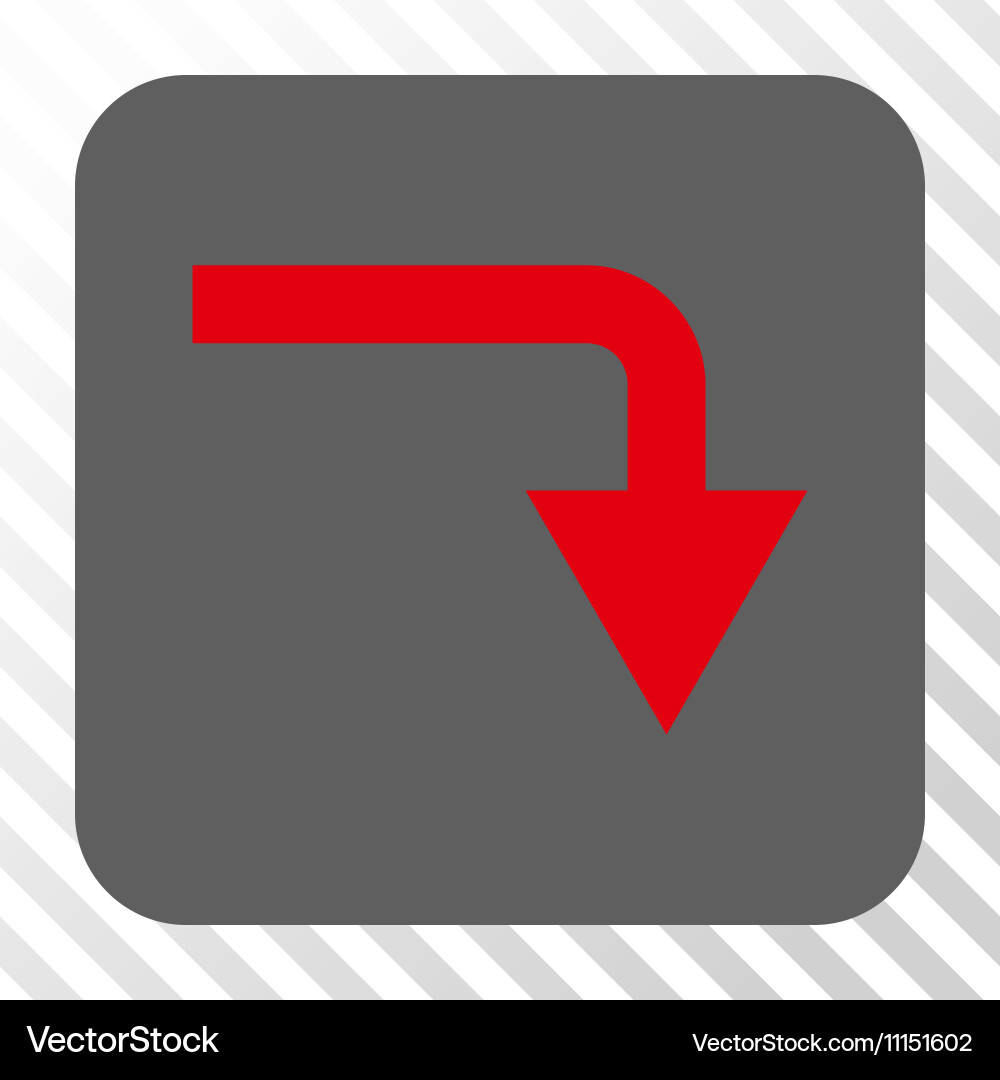 Turn down rounded square button Vector Image