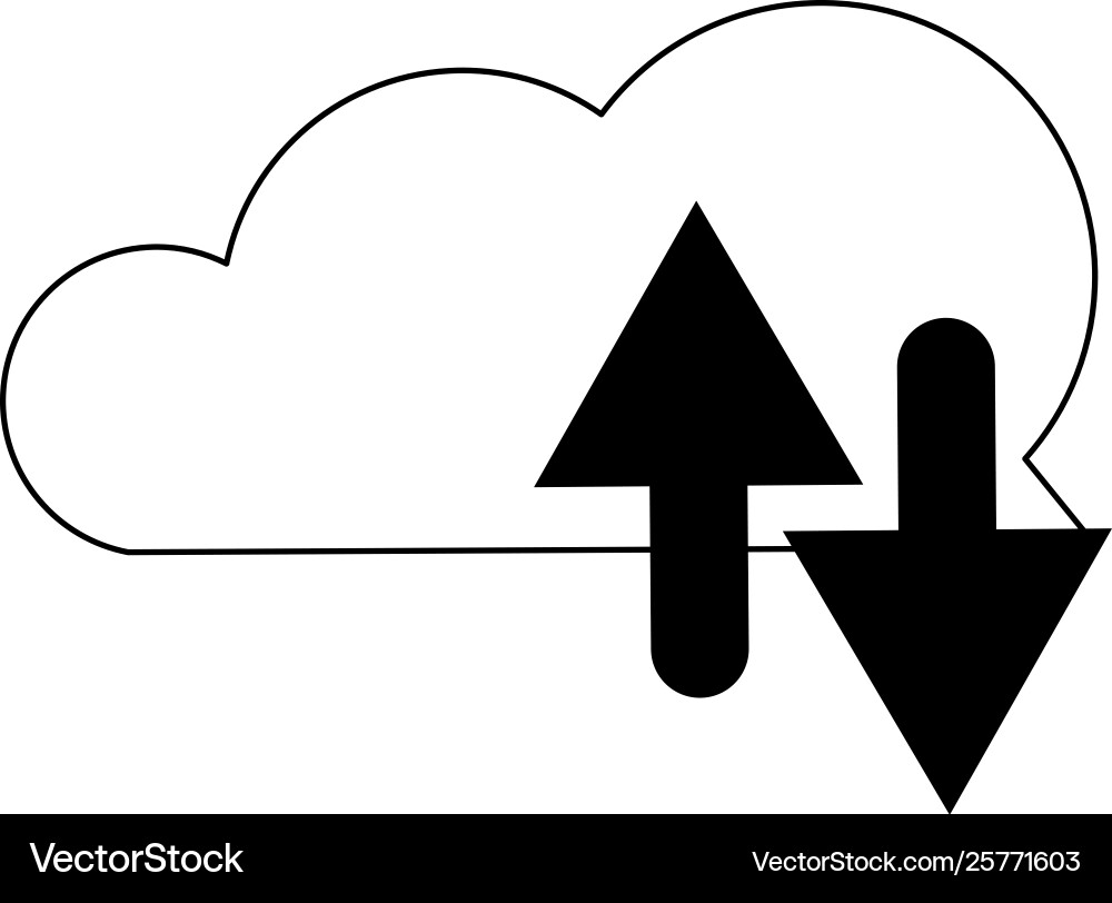 Cloud computing download and upload symbol vector image