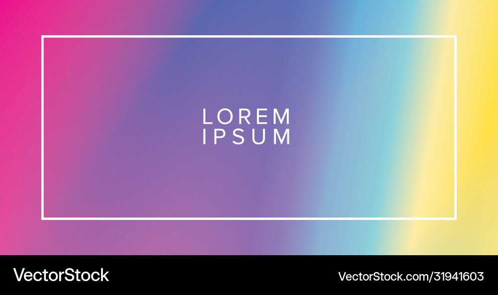 Colorful gradient background with frame Vector Image