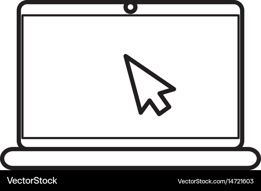 Computer laptop with arrow pointer vector image