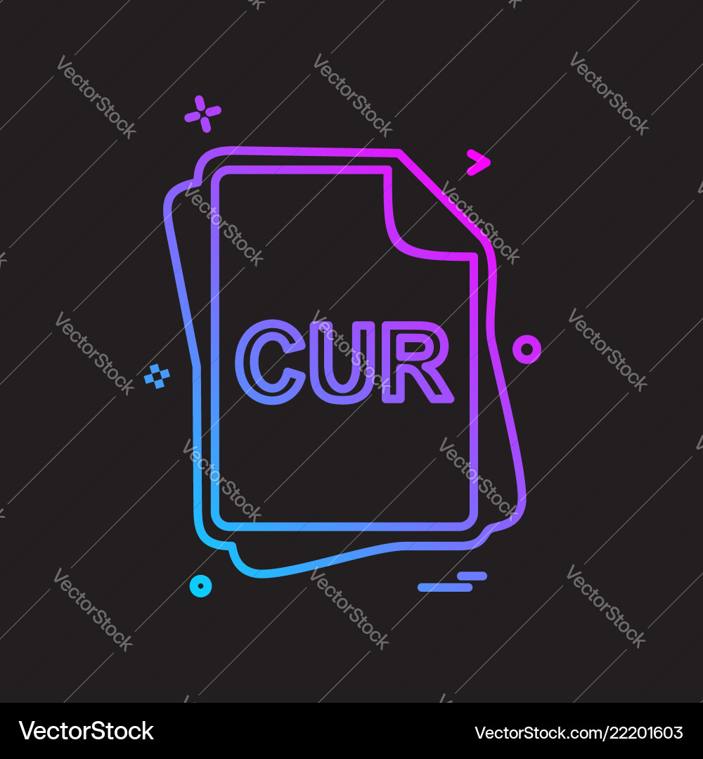 Cur file type icon design Vector Image