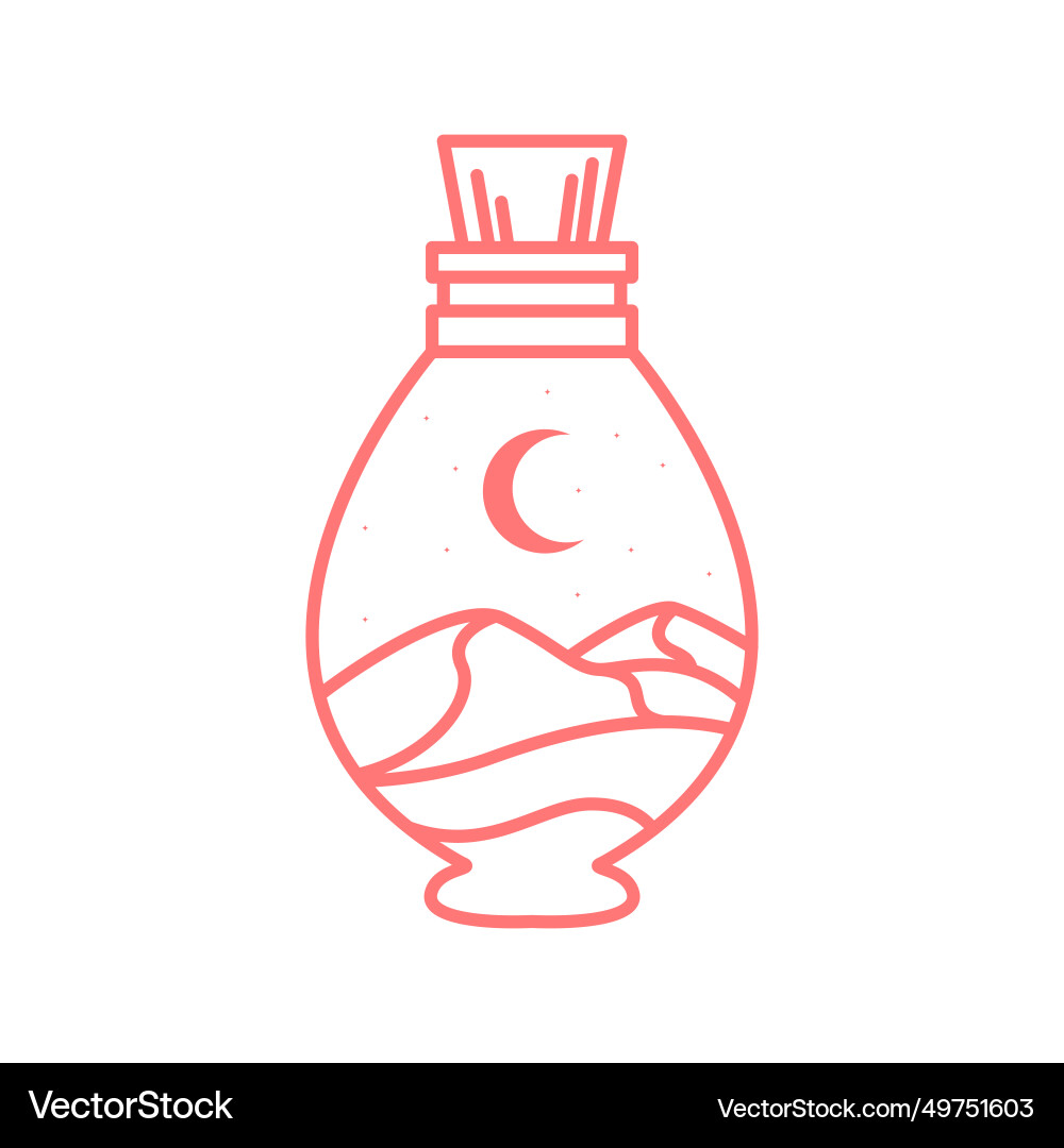 Desert glass logo design icon Desert glass logo design icon Vector Image