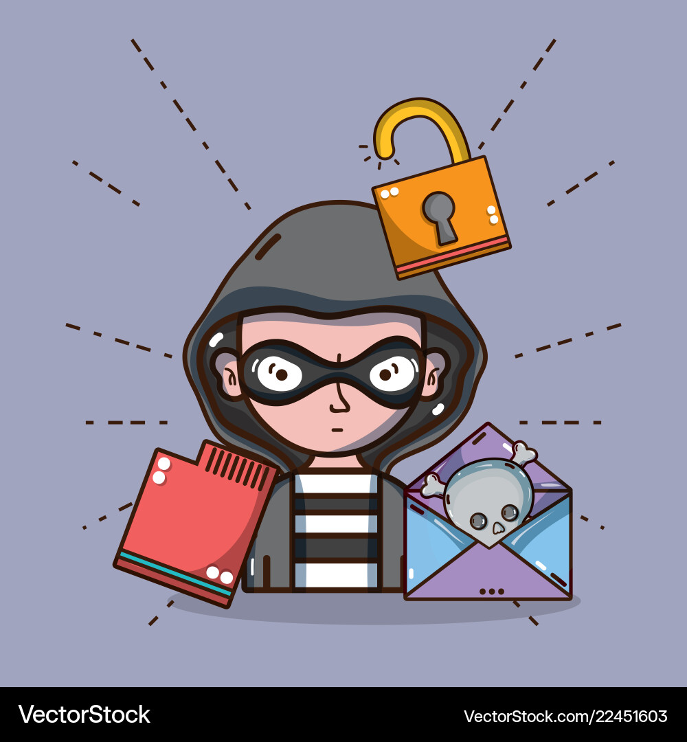 Hacker and security system technology Hacker and security system technology vector image