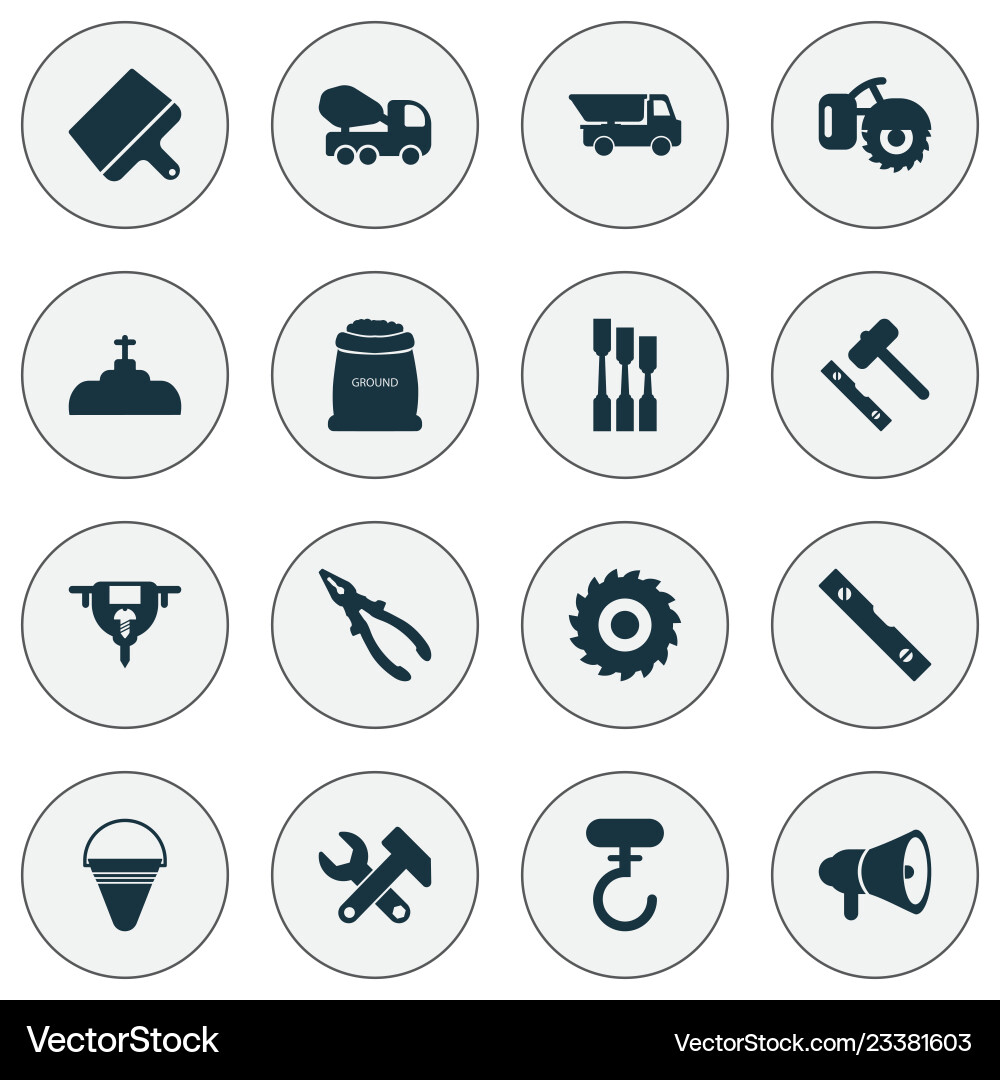 Industrielle Icons mit Meißel LKW-Auger Industrielle Icons mit Meißel LKW-Auger vektorbild