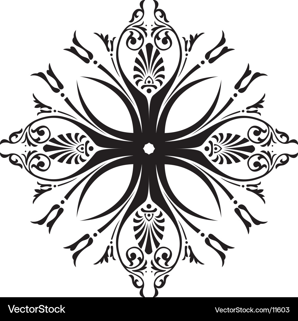 Intricate Floral Scroll Pattern vector image