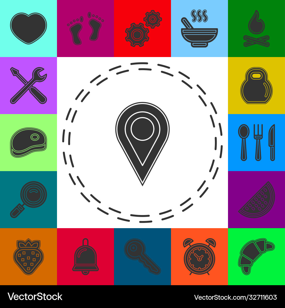 Map pointer pin gps icon - arrow Map pointer pin gps icon - arrow vector image