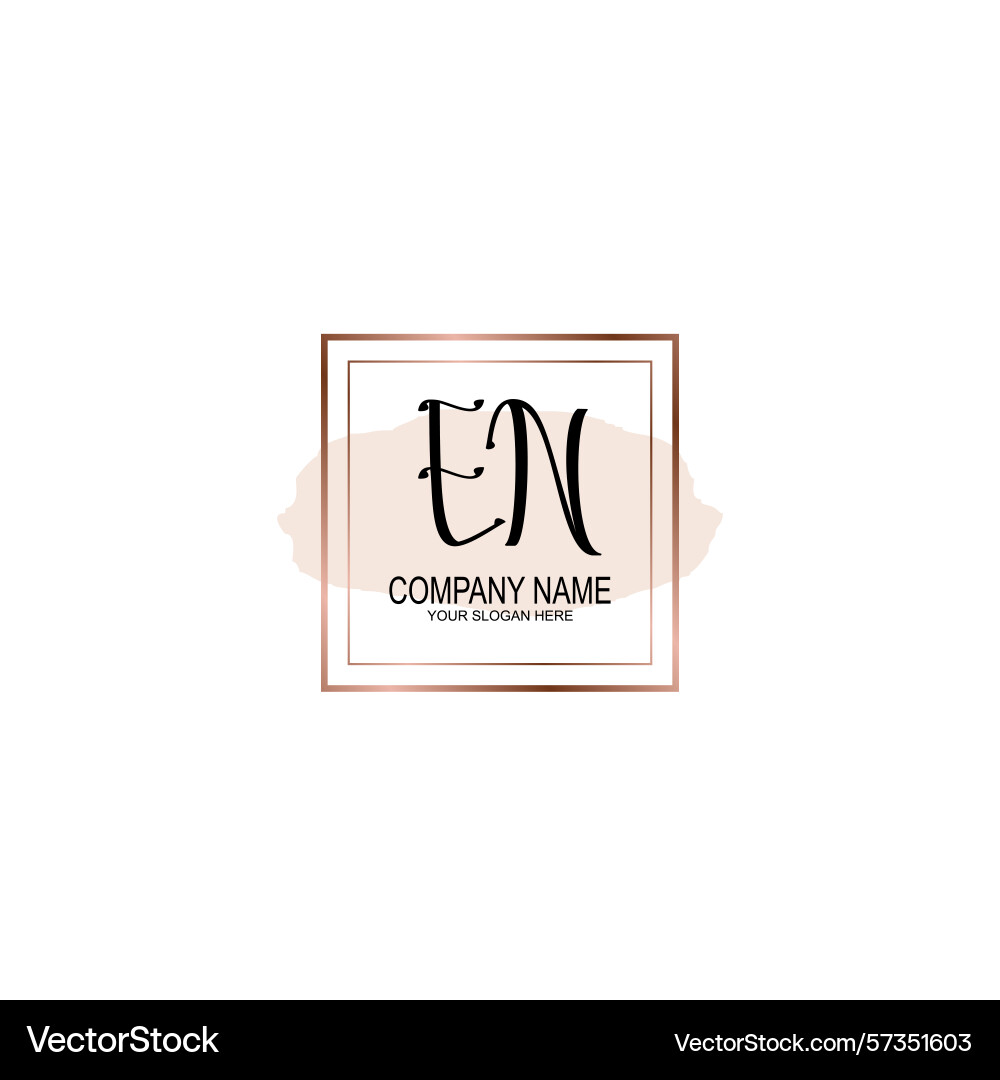 Minimalist handwritten en initial logos with soft Vector Image