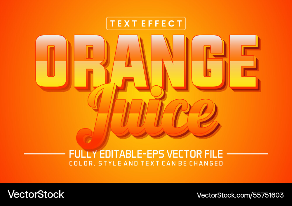Orange juice font text effect editable Orange juice font text effect editable vector image