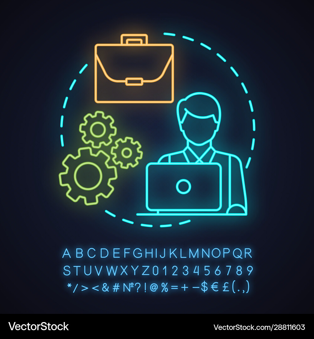 Programmer neon light concept icon Programmer neon light concept icon vector image