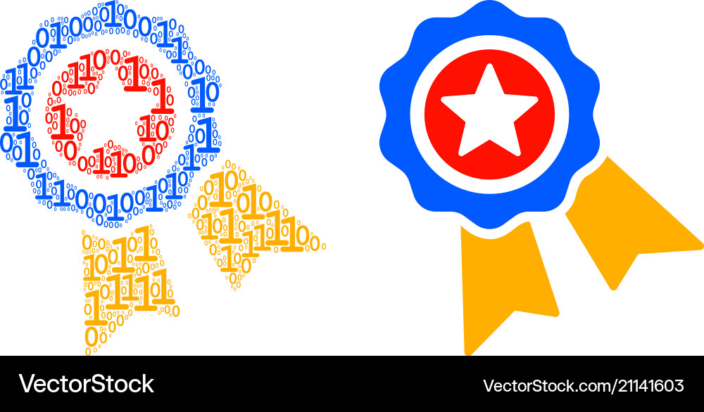 Quality collage of binary digits Quality collage of binary digits vector image