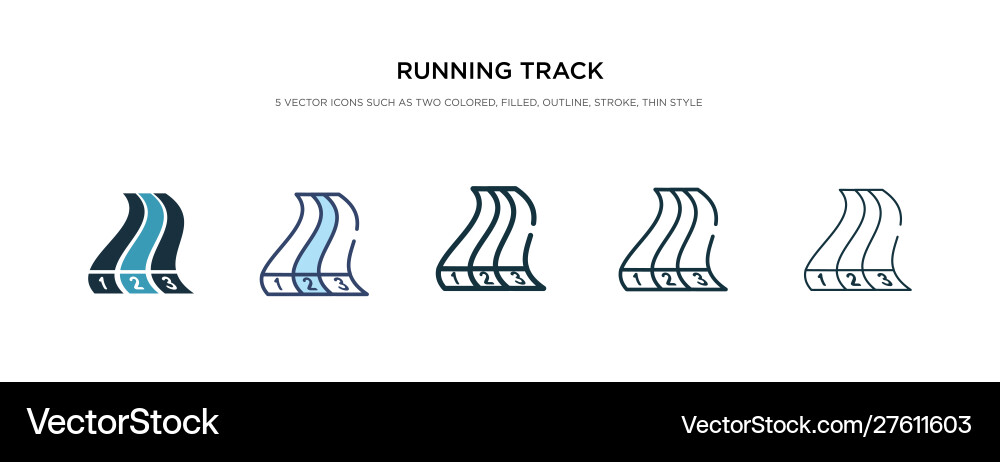 Running track icon in different style two Running track icon in different style two vector image