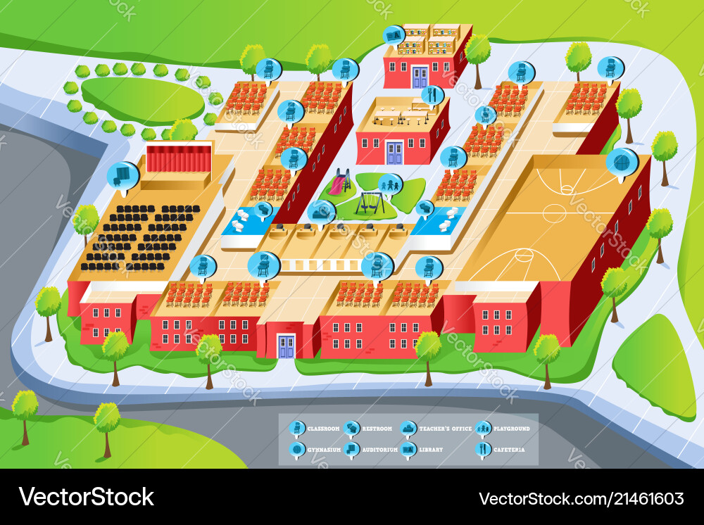 School Map Concept Royalty Free Vector Image - VectorStock