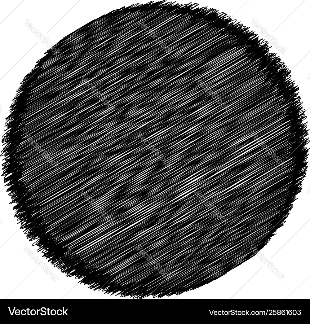 Scribble sketch circle sketchy circular shape vector image