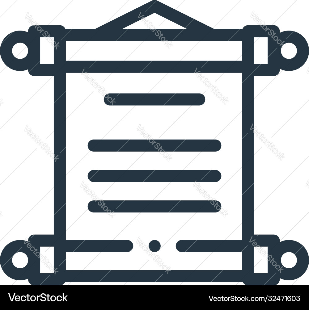 Scroll icon editable stroke linear Scroll icon editable stroke linear Vector Image