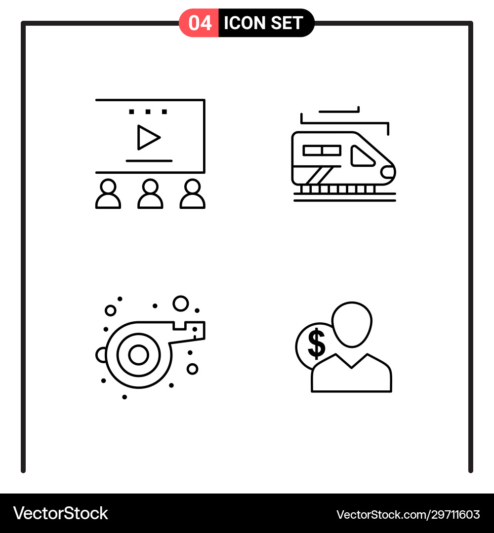 Set 4 line style icons for web and mobile Set 4 line style icons for web and mobile vector image