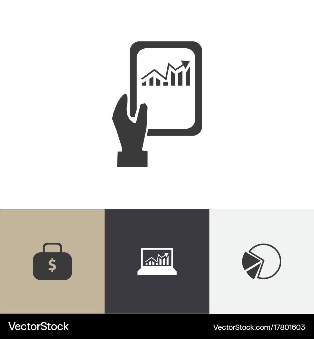 Set of 4 editable analytics icons includes vector image