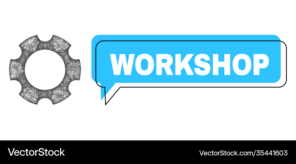 Shifted workshop conversation bubble and net mesh Shifted workshop conversation bubble and net mesh vector image