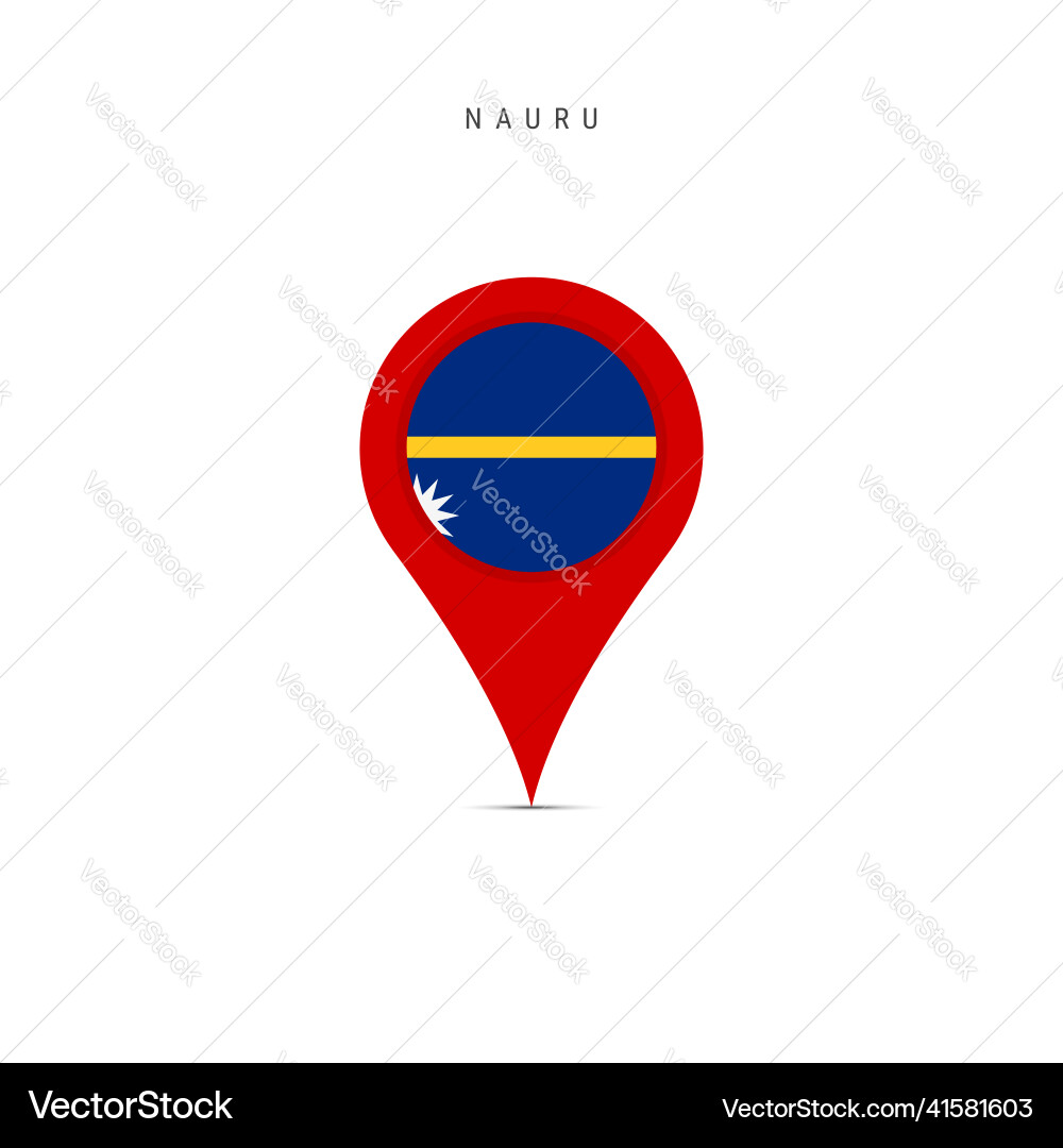 Teardrop map marker with flag of nauru flat Teardrop map marker with flag of nauru flat vector image