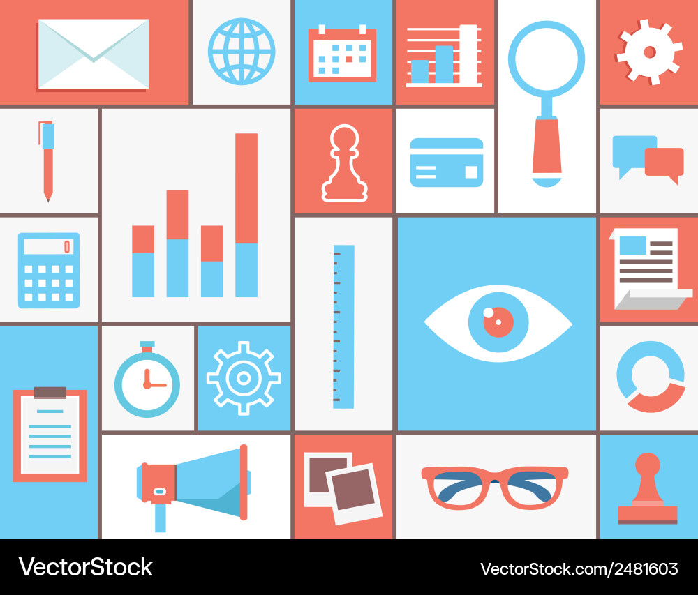 Web Analytics Icons Vector Image