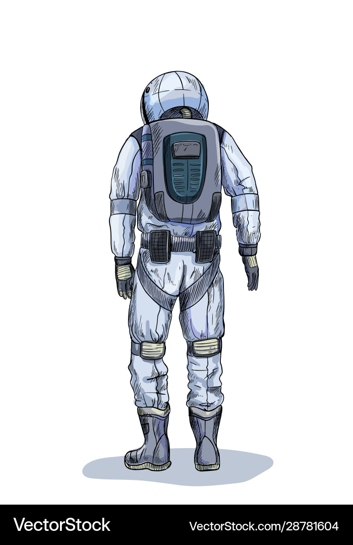Astronaut in Spacesuit - Back View vector image