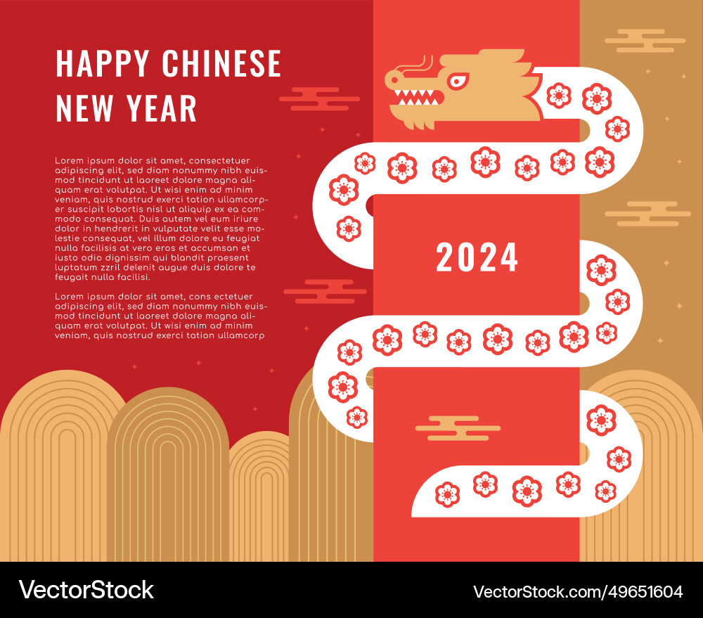 Chinesisches neues Jahr 2024 - der Drachen Chinesisches neues Jahr 2024 - der Drachen vektorbild