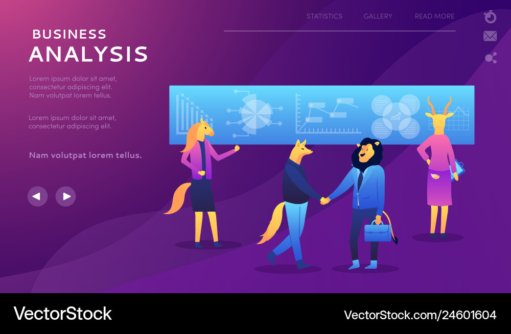 Data analysis concept with characters Data analysis concept with characters Vector Image
