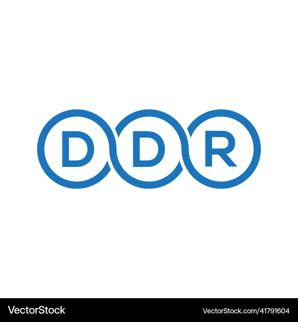 Ddr letter logo design on black backgroundddr Vector Image